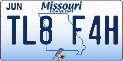 MO license plate TL8F4H