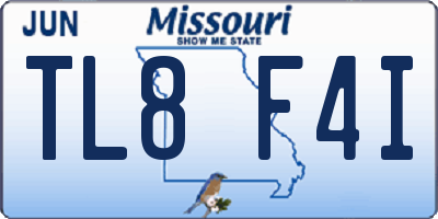 MO license plate TL8F4I