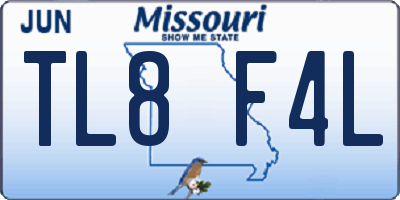 MO license plate TL8F4L