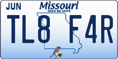 MO license plate TL8F4R