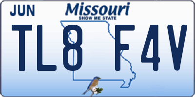 MO license plate TL8F4V