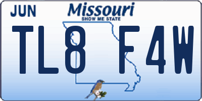 MO license plate TL8F4W