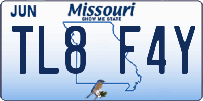 MO license plate TL8F4Y