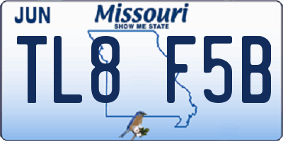 MO license plate TL8F5B
