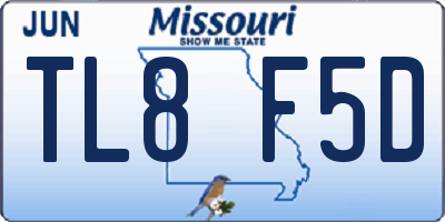 MO license plate TL8F5D