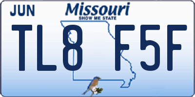 MO license plate TL8F5F
