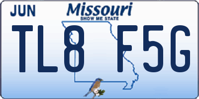 MO license plate TL8F5G