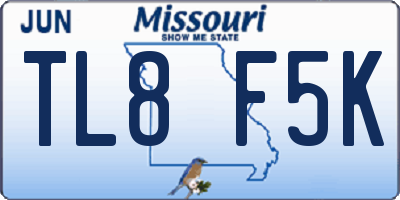 MO license plate TL8F5K