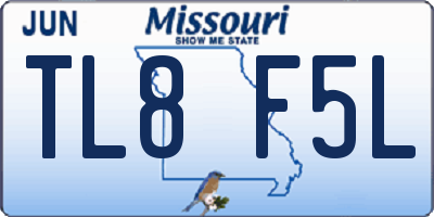 MO license plate TL8F5L