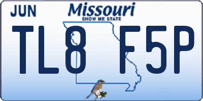 MO license plate TL8F5P