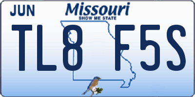 MO license plate TL8F5S