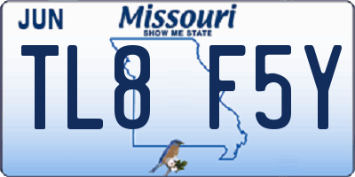MO license plate TL8F5Y