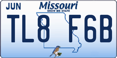 MO license plate TL8F6B