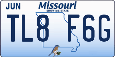 MO license plate TL8F6G