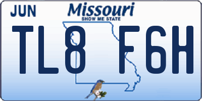 MO license plate TL8F6H