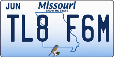 MO license plate TL8F6M