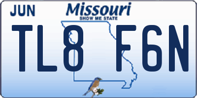 MO license plate TL8F6N