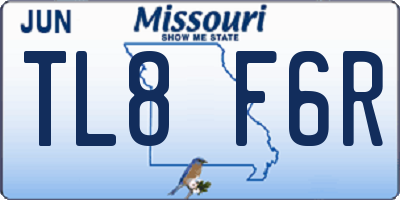 MO license plate TL8F6R