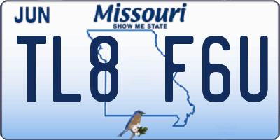 MO license plate TL8F6U