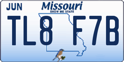 MO license plate TL8F7B