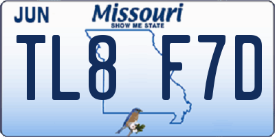 MO license plate TL8F7D
