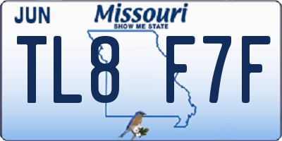MO license plate TL8F7F