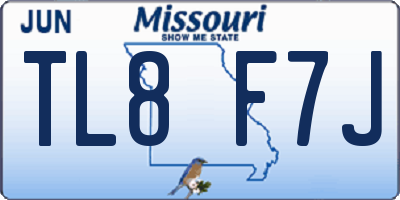 MO license plate TL8F7J