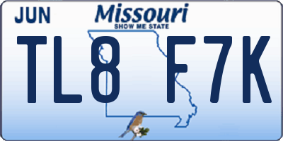 MO license plate TL8F7K