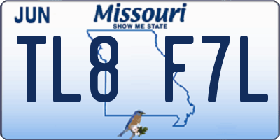 MO license plate TL8F7L