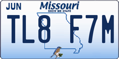 MO license plate TL8F7M