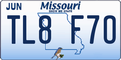 MO license plate TL8F7O