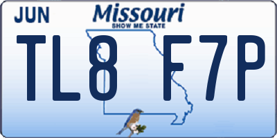 MO license plate TL8F7P