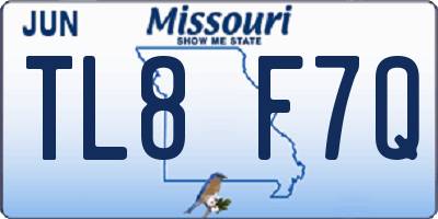 MO license plate TL8F7Q