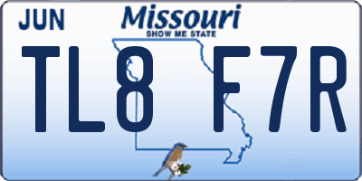 MO license plate TL8F7R