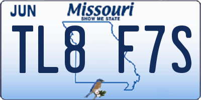 MO license plate TL8F7S