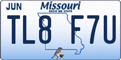 MO license plate TL8F7U