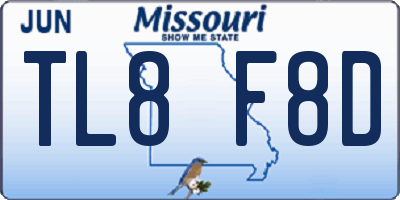 MO license plate TL8F8D