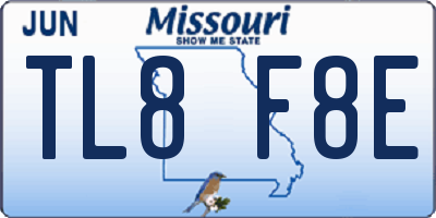 MO license plate TL8F8E