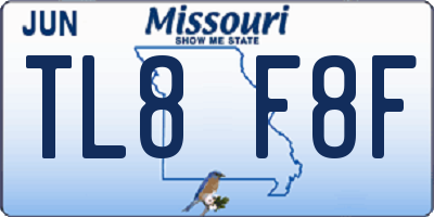 MO license plate TL8F8F
