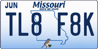 MO license plate TL8F8K