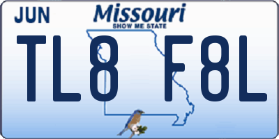 MO license plate TL8F8L