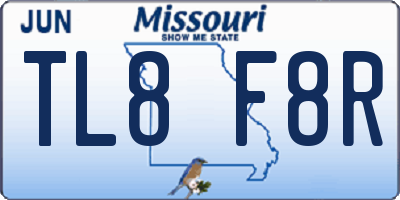 MO license plate TL8F8R