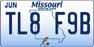 MO license plate TL8F9B