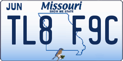 MO license plate TL8F9C