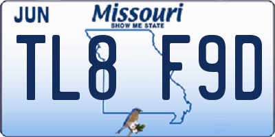MO license plate TL8F9D