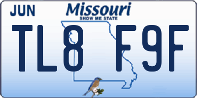 MO license plate TL8F9F