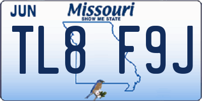 MO license plate TL8F9J