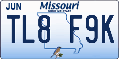 MO license plate TL8F9K