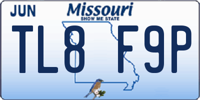MO license plate TL8F9P