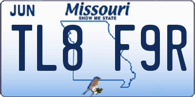 MO license plate TL8F9R
